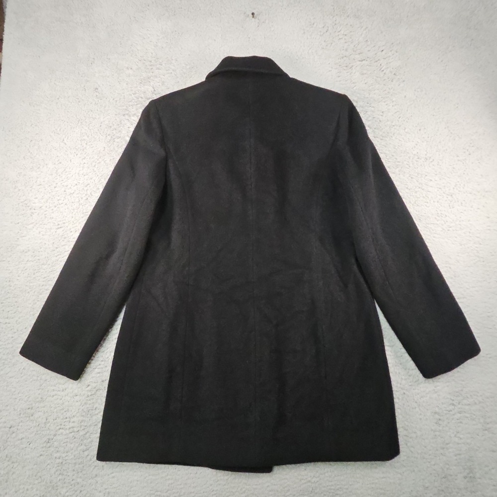 Albert Nipon Peacoat Womens 8 Black Double Breasted Wool Cashmere Blend USA - Picture 12 of 16